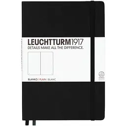 Блокнот Leuchtturm1917 Середній, чорний, чисті аркуші (311333)