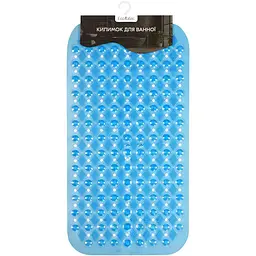 Килимок для ванної масажний Eco Fabric Медальйон 65х34 см прозоро-синій (6534-002)