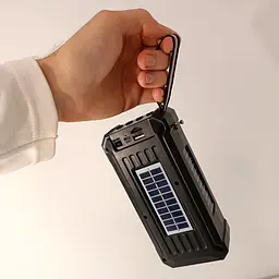 Багатофункціональний портативний FM радіоприймач / Bluetooth-колонка з акумулятором, сонячна панель. MP3-плеєр USB / microSD - мініатюра 9