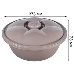 Миска Stars Plast кругла з кришкою какао 10.5 л (94035/как) - мініатюра 2