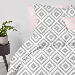 Комплект постільної білизни Cosas євро з простирадлом на резинці ORNAMENT CS1 200 x 220 см (OrnamentGrey_El-Rose_200) - мініатюра 2