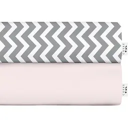 Набір євро простирадло Cosas Rose/Grey Zigzag 220х240 см (SetSheet_Rose_ZigGrey_220х240)