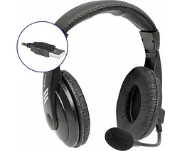 Навушники з мікрофоном Defender Gryphon 750U USB 1,8 м Чорні - мініатюра 2