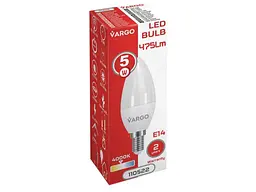 Лампа світлодіодна VARGO 5W E14 C37 4000K 220V (V-110522) - мініатюра 2