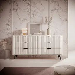 Комод Perfect Home Ланте / Lante з 6 шухлядами і чорними ніжками 6S/163 Беж (PFH-091174)