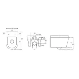 Унітаз підвісний Mixxus Bevel-0302-R 520x360x365 мм, Rimless MI6709, Білий - мініатюра 2