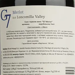 Вино G7 Merlot, червоне, сухе, 13,5%, 0,75 л (8000009377852) - мініатюра 4