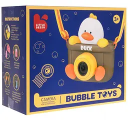 Дитячий пістолет для запуску мильних бульбашок Duck Bubble зі звуком, автоматична машинка для бульбашок, 2 флакони в комплекті - мініатюра 7