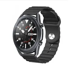 Ремінець BeWatch для Samsung Galaxy Watch 42/3 41 мм/Active/Active 2 силіконовий 20 мм Wave Чорний (1010701) - мініатюра 5