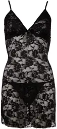 Сорочка Cottelli Collection Lingerie Chemise S чорний - мініатюра 3