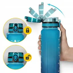 Пляшка для води спортивна 4FIZJO 1000 мл 4FJ0631 Sky Blue/Blue (P-5905973400763) - мініатюра 6