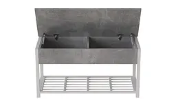 Банкетка з ящиком Ferrum-decor Дрейк 2 550x1200x400 метал Білий ДСП Бетон 16 мм (FRD-103079) - мініатюра 5
