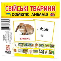 Картки міні "Домашні тварини" (110х110 мм) UA-ENG 65945
