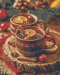 Алмазная мозаика/вышивка Натюрморт. Новогодний глинтвейн 40*50 см Оригами OD 3414
