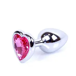 Анальная пробка Jewellery Silver Heart Plug серебристого цвета