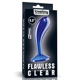 Анальна пробка - Flawless Clear Prostate Plug 6" Blue - мініатюра 1