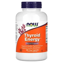 Підтримка щитовидної залози Thyroid Energy 180 veg caps NOW vit0005133