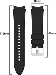 Ремінець силіконовий для смарт-годинника BeWatch Four Samsung Galaxy Watch 4/5/Pro Чорний (0133301) - мініатюра 3