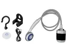 Кемпінговий душ з акумулятором 2200 мАг USB, переносний душ для туризму, автомобіля та саду - мініатюра 2