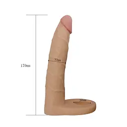 Насадка на пеніс для подвійного проникнення Lovetoy The Ultra Soft 17 см тілесний - мініатюра 6