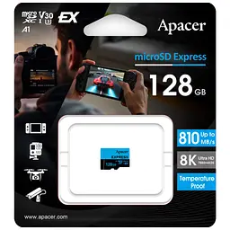 Карта пам'яті Apacer 128GB microSDXC class 10 UHS-I U3 V30 A1 Express (AP128GMCEXG3X17-RA) - мініатюра 2