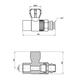 Кран кульовий радіаторний PPR Thermo Alliance 20х1/2" прямий DSW428 - мініатюра 1