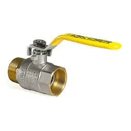 Кран кульовий Koer KR.215.G - 1 1/4" FM ГШВ Yellow, ручка "важіль" жовта KR0125 - мініатюра 3