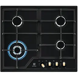 Варильна поверхня газова Electrolux 60 см чавун чорний матовий
