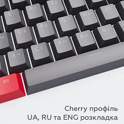 Набір кейкапів Dark Project PBT KS-42 ENG/UA/RU (DP-KS-0042) червоно-сірі - мініатюра 6