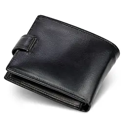 Чоловіче портмоне з натуральної шкіри ST Leather В104 чорне 9,5 см - мініатюра 3