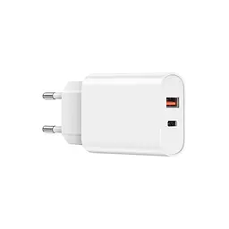 Мережевий зарядний пристрій Wiwu Wi-U002 Type C PD+QC Charger EU Plug Білий - мініатюра 3