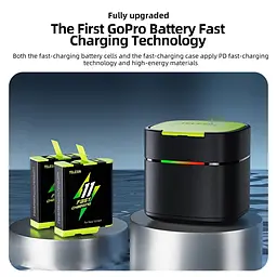 Зарядний пристрій Telesin Dual Fast Charging Box + 2 акумулятори для GoPro Hero 11/10/9 GP-FCK-B11 [76201] - мініатюра 8