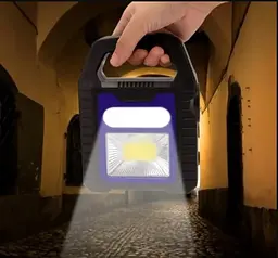 Акумуляторний LED ліхтар прожектор із сонячною панеллю та бокова COB лампа USB вихід 2*18650 Gold Orion OR-9708A - мініатюра 5