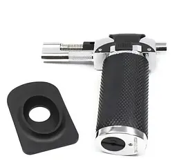 Газовий пальник із п'єзопідпалом 9960 Refillable Butane Child Resistant Чорний, портативний мініпальник - мініатюра 6