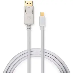 Кабель мультимедійний miniDisplayPort M to Display Port M 1.8m 4K white Vinga (VCPMDPDP1.8WH)