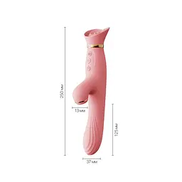 Вібратор з підігрівом та вакуумною стимуляцією клітора Zalo - ROSE Vibrator Strawberry Pink - мініатюра 2