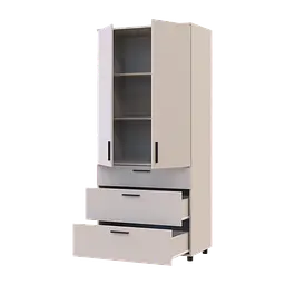 Шафа для одягу Doros Торн Кашемір 2 ДСП/3Ш (полиці) 90х51.6х200 (44900450) - мініатюра 2
