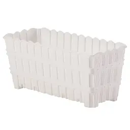 Горщик для квітів Violet House 1055 Bamboo Balcony White із дренажем 12x12x30 см (1055 BAMBOO BALCONY WHITE 30 см)