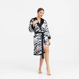 Халат жіночий з плюшевого велюру Striped 18301 XS-S - мініатюра 3