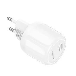 Адаптер мережевий Borofone Lustrous single port charger BA92A |1Type-C, 3A/20W, PD/QC| - мініатюра 3