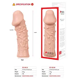 Насадка на пеніс Kokos Extreme Sleeve ES.06 M 14.7 см тілесний - мініатюра 4