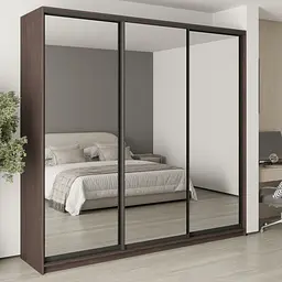 Шафа-купе тридверна MebelStar Комбо BG 3 Дзеркала 250x60x240 см Дуб рістрето (MBS-9905)