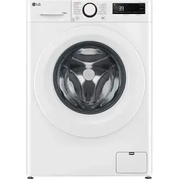 Пральна машина LG фронтальна, 10кг, 1400, A, 57см, дисплей, пара, інвертор, білий