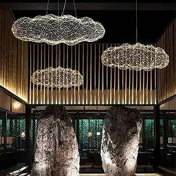 Дизайнерська декоративна срібна люстра-хмаринка LED CLOUD | Арт. MJ 83 CH | Line F