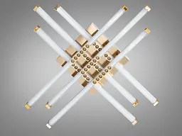 Сучасна стельова LED-люстра Diasha 2532WH+G dimmer Лінії білий+золото, 80Вт, 68 см, 10-20m² - мініатюра 5