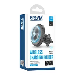 Утримувач мобільного телефону Brevia AirVent Ultra Mag Charge 15W з безпровідною зарядкою (48000) - мініатюра 8