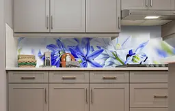 Вініловий кухонний фартух Проліски наклейка для кухні ПВХ Квіти Синій 60х200 см Happy Pocket Z181517 - мініатюра 4