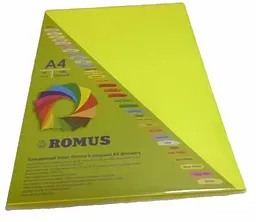 Папір кольоровий Romus A4 80 г/м2 100 аркушів NEOGB Неоновий жовтий (R50713)