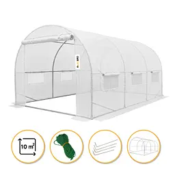 Посилена садова теплиця парник LEOBRO Garden 10м2 White (LB-10M25W)