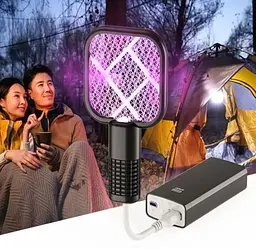 Електричний знищувач комах від USB лампа від комарів електрична мухобійка Чорний  - мініатюра 7